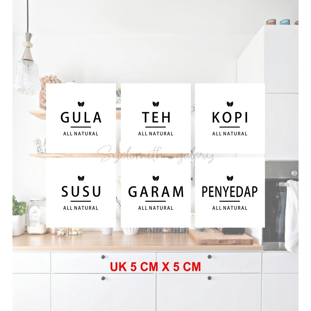 

STICKER LABEL BUMBU WATERPROOF ALL NATURAL (5x5CM) PART A