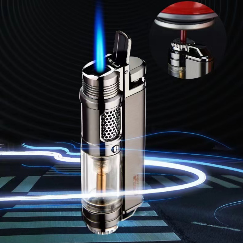 ZPB.STORE Korek api unik keren - pemantik rokok Jet butana logam Turbo tahan angin lebih ringan pera