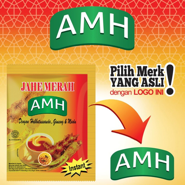 

AMH Jahe Merah Herbal isi 10pcs x 20gr - Minuman Tradisional Dengan Herbal Asli