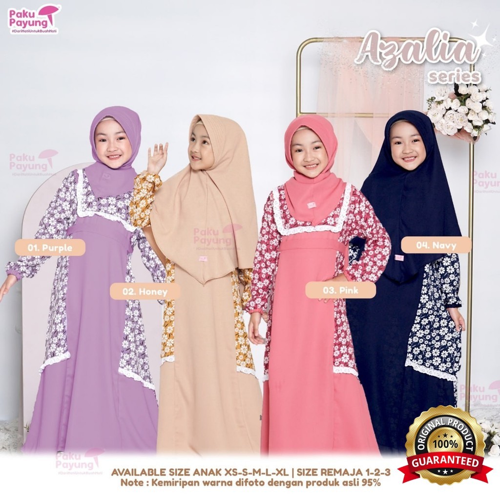 SabilaMall - Azalia Couple Set Gamis Anak Perempuan by Paku Payung