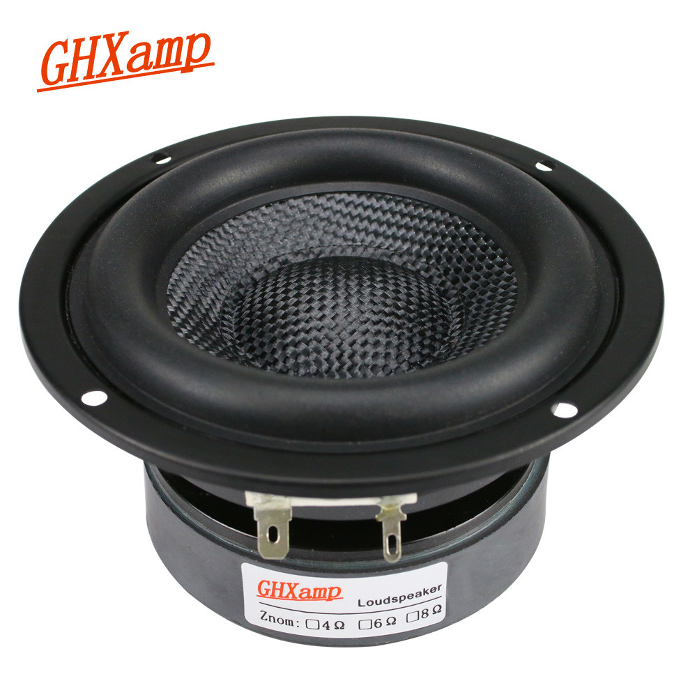 GHXAMP 4 Inch Woofer Subwoofer Speaker Unit HIFI 4ohm 40W Fiberglass Woven Basin Deep Bass Loudspeae