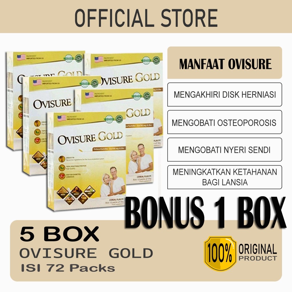 

PAKET 5 BOX OVISURE GOLD ORIGINAL USA - SUSU UNTUK PENGOBATAN TULANG DAN SENDI TERBAIK