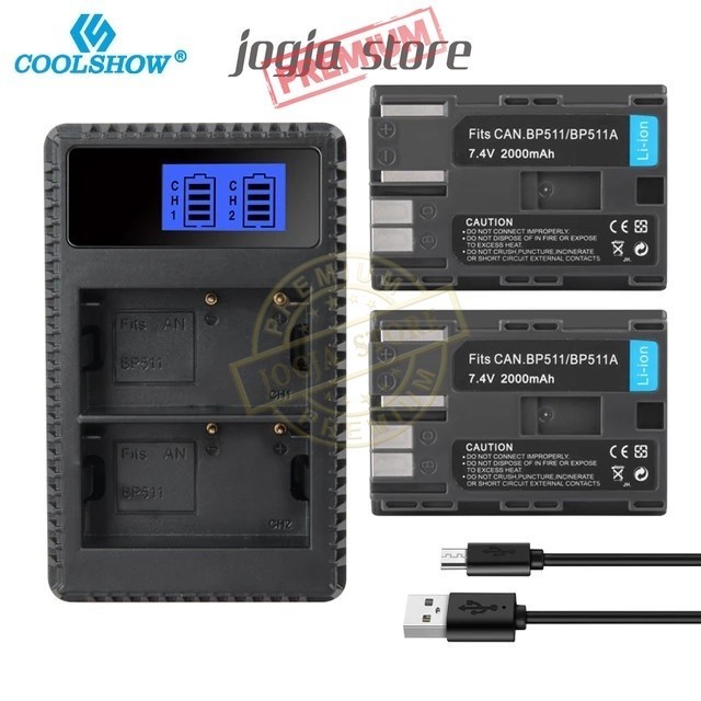 Baterai Canon BP-508 BP-511 BP-511A BP-512 BP-514 BP511 Li-ion 2000mAh