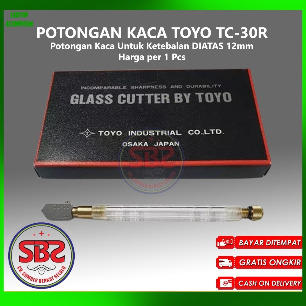 TOYO Pemotong Kaca Toyo TC30R TC-30R Asli Alat Pemotong Kaca Original Toyo TC30R Glass Cutter Pisau