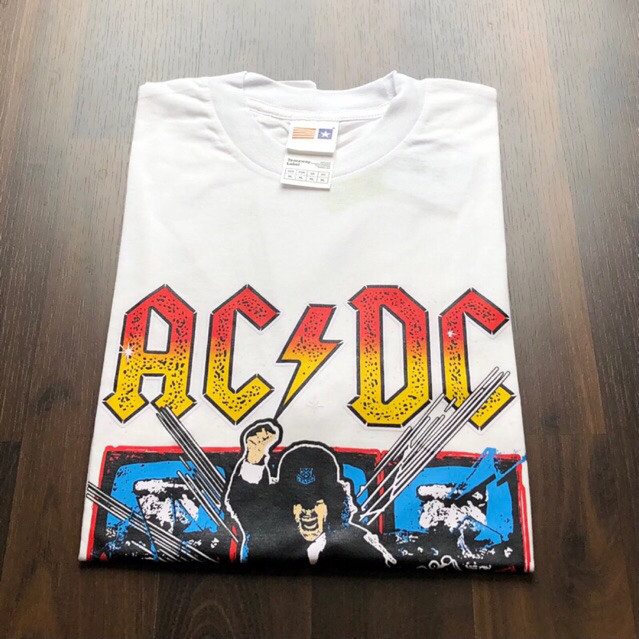 KAOS ACDC - BLOW UP PUTIH | T-SHIRT BAND OVERSIZE PRIA WANITA