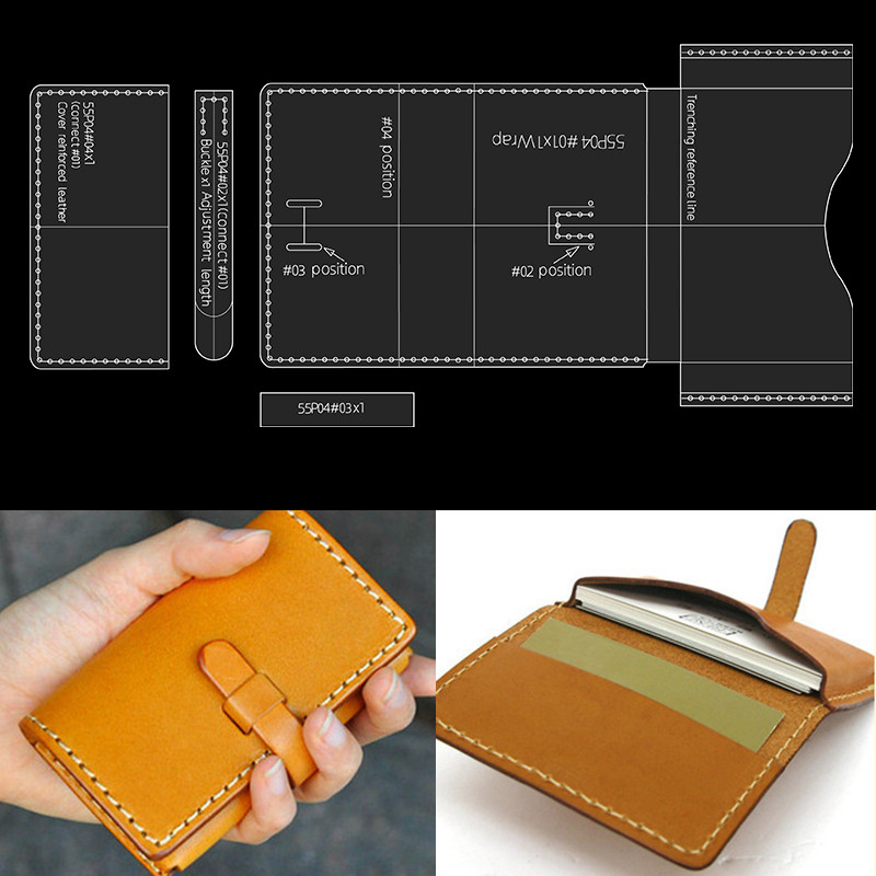 

4pcs Acrylic Mold Wallet Making Templates Business Card Bag Leather Pattern Mold DIY Wallet Stencil Handmade Leather Tool