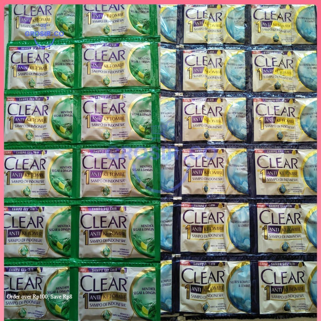 Grosir CLEAR SHAMPO sachet / Shampo Clear Renceng  isi 12 Unilever