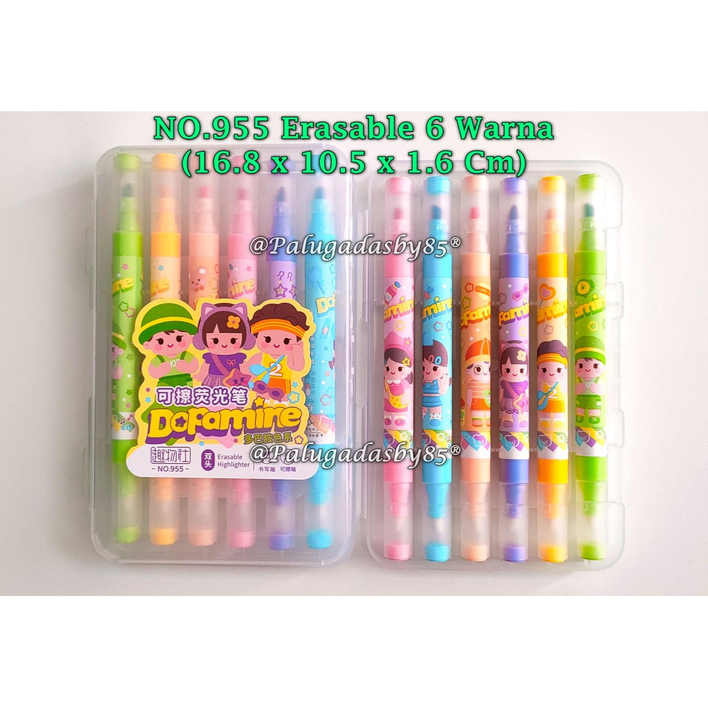 

(1 Set) Erasable Highlighter Dual Tip / GABUNGAN Highlighter GXIMP NO.955 NO.935 WD8101