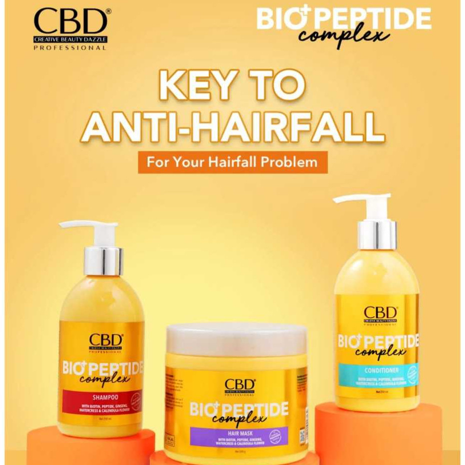 CBD BIO PEPTIDE COMPLEX SHAMPOO / CONDITIONER / HAIR MASK SOLUSI RAMBUT RONTOK