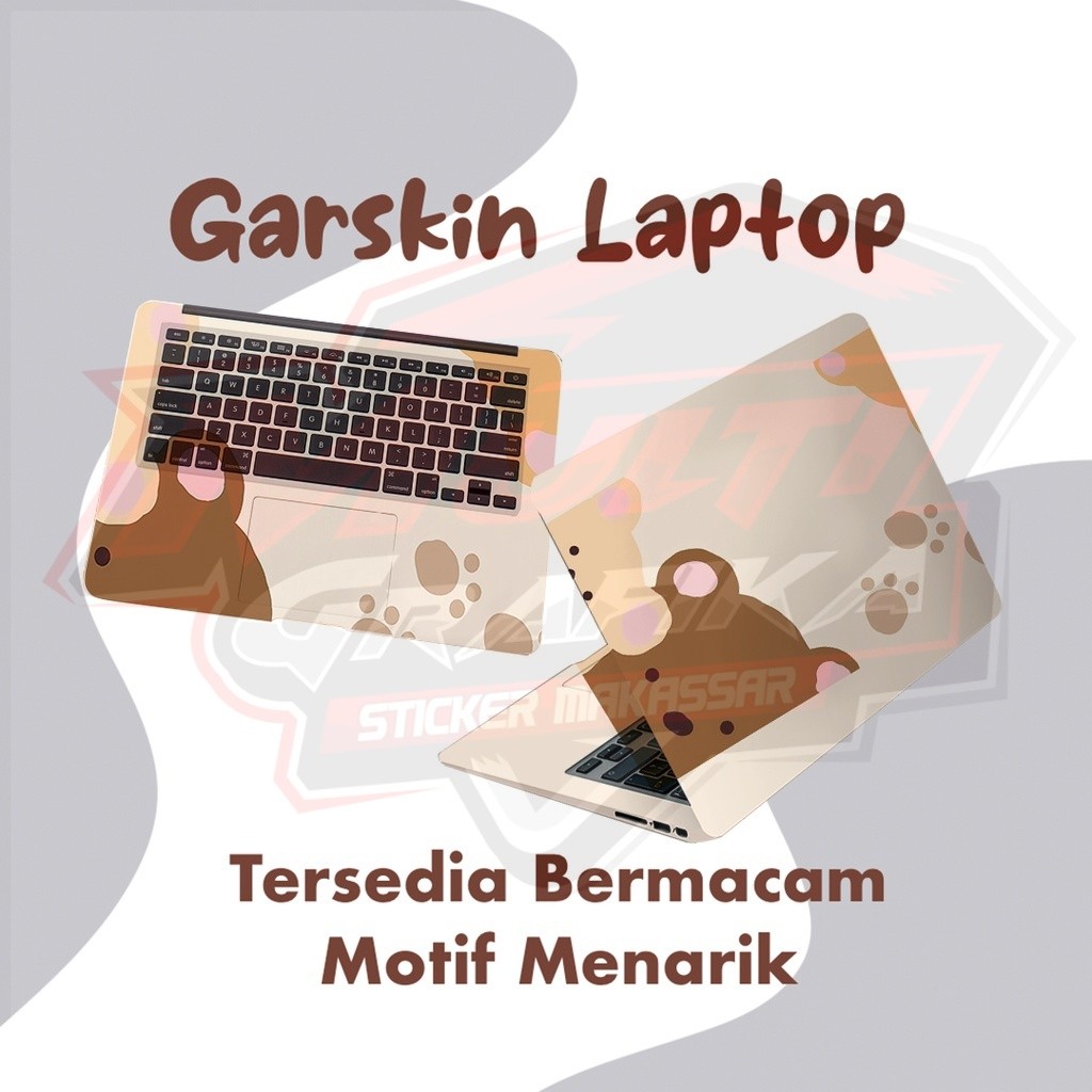 Stiker Skin Cover Laptop Motif Cute Beruang Aesthetic bear Diy 11/12/13、13.3 / 14 / 15.6 / 17 "Untuk