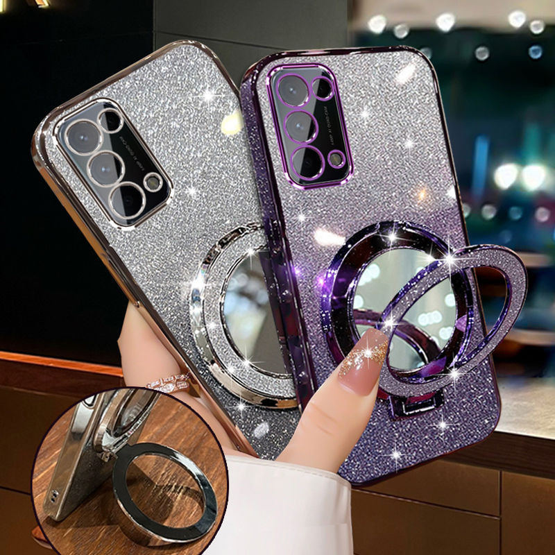 For Samsung Galaxy A51 4G A71 4G A21s A31 M51 M31 M30s M21 S25 Edge Case Magnetic Plating Sparkling 