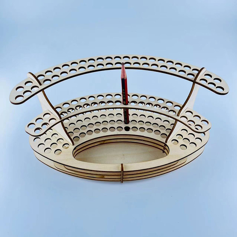 

Paint Brush Holder Holes Wooden Paint Brush Holder Stand Desk Organizer Watercolor Brush Tray Rack For Pencils Paint Brushes