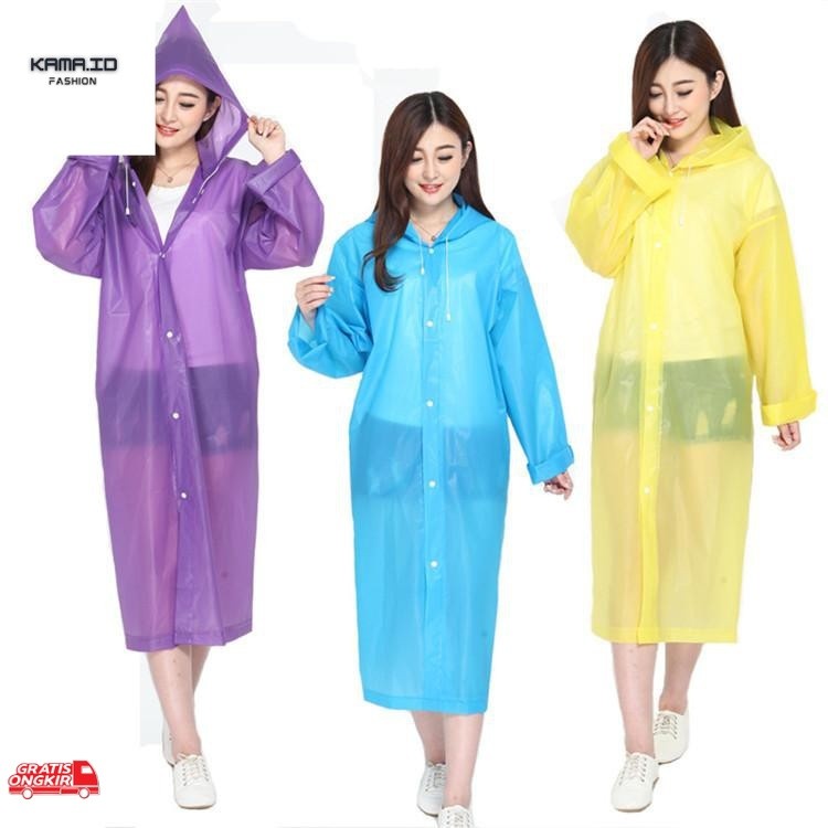 Musim Hujan / TMJ COD Jas Hujan Dewasa Model Poncho Waterproof Bahan EVA Tebal / Jas Hujan Mantel Ko