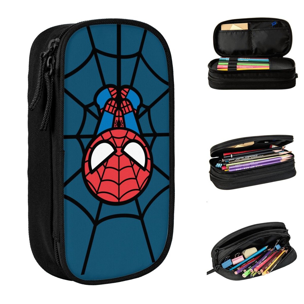 

Spider Man Hanging Upside Down Pencil Cases Creative Pen Holder Bag Student Large Storage School Supplies Gifts Pencilcases