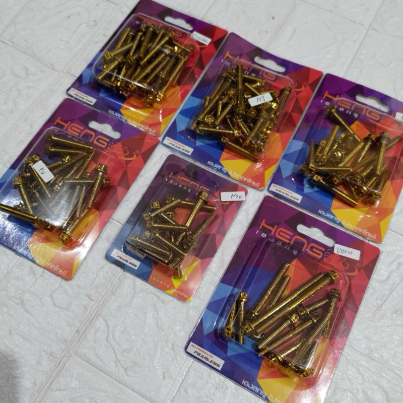 COD GRATIS ONGKIR BAUT BLOK MESIN CVT BAUT PROBOLT FLOWER GOLD HENG ASLI STAINLESS MOTOR MIO SPORTY 