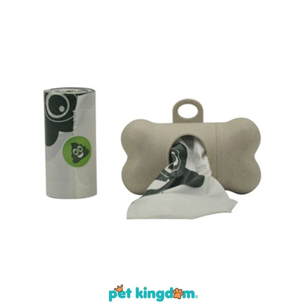 Pet Kingdom M-pets Waste Bag Dispenser Anjing Bambu Poop Bag Kantong Kotoran Waste Bag Pet Cleanup