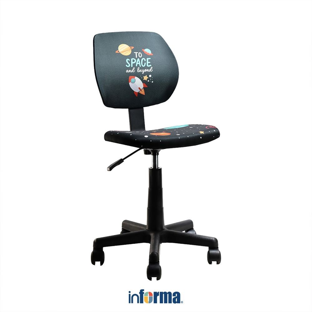 Informa Otto Kursi Belajar Anak Space - Hitam Tempat Duduk Dengan Roda Kids Study Chair Furniture In