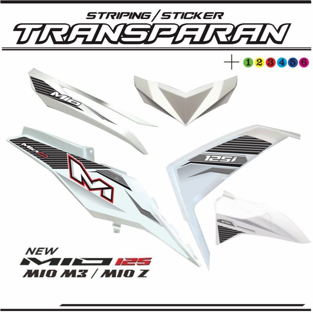 STIKER TRANSPARAN UV STRIPING STIKER MOTOR M3 TRANSFARAN MIO M3 / MIO Z STRIPING VARIASI TRANSPARAN 