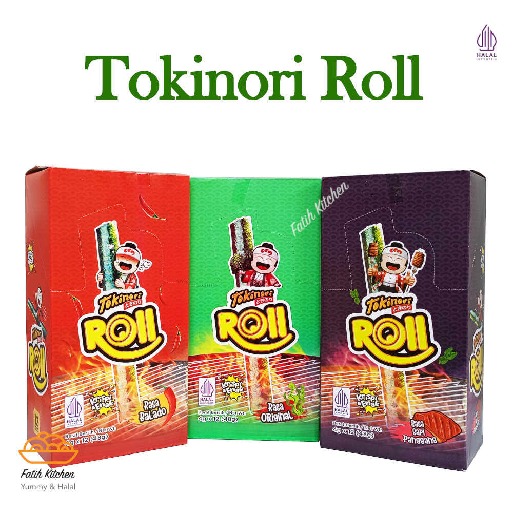 

TOKINORI Nori Roll Crispy Per Box - Rasa Original, Balado, Sapi Panggang – Cemilan Snack Rumput Laut Kering (isi 12 pcs)