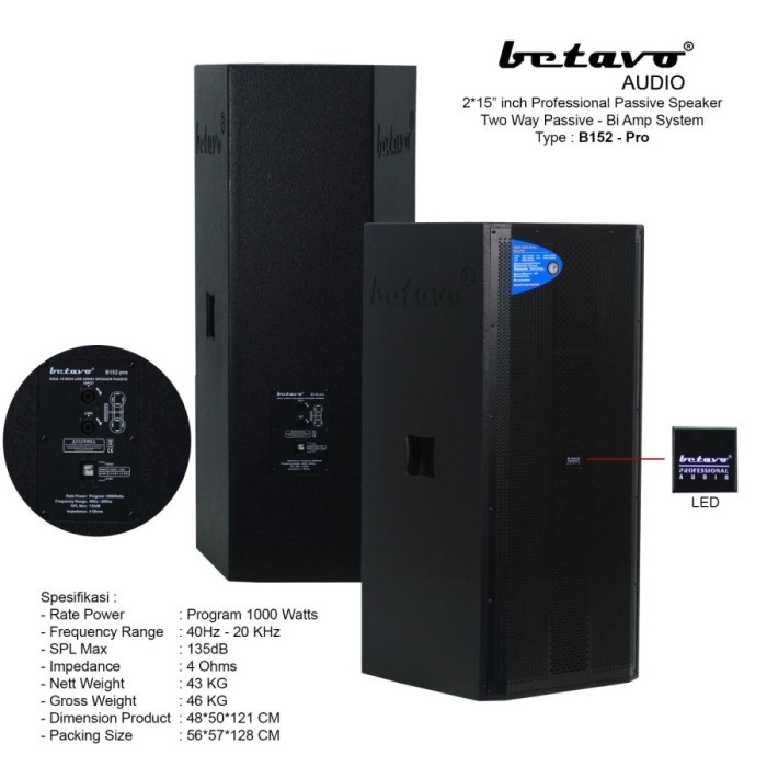 SPEAKER PASSIVE BETAVO 15 INCH B152 PRO ORIGINAL GARANSI RESMI 1 TAHUN