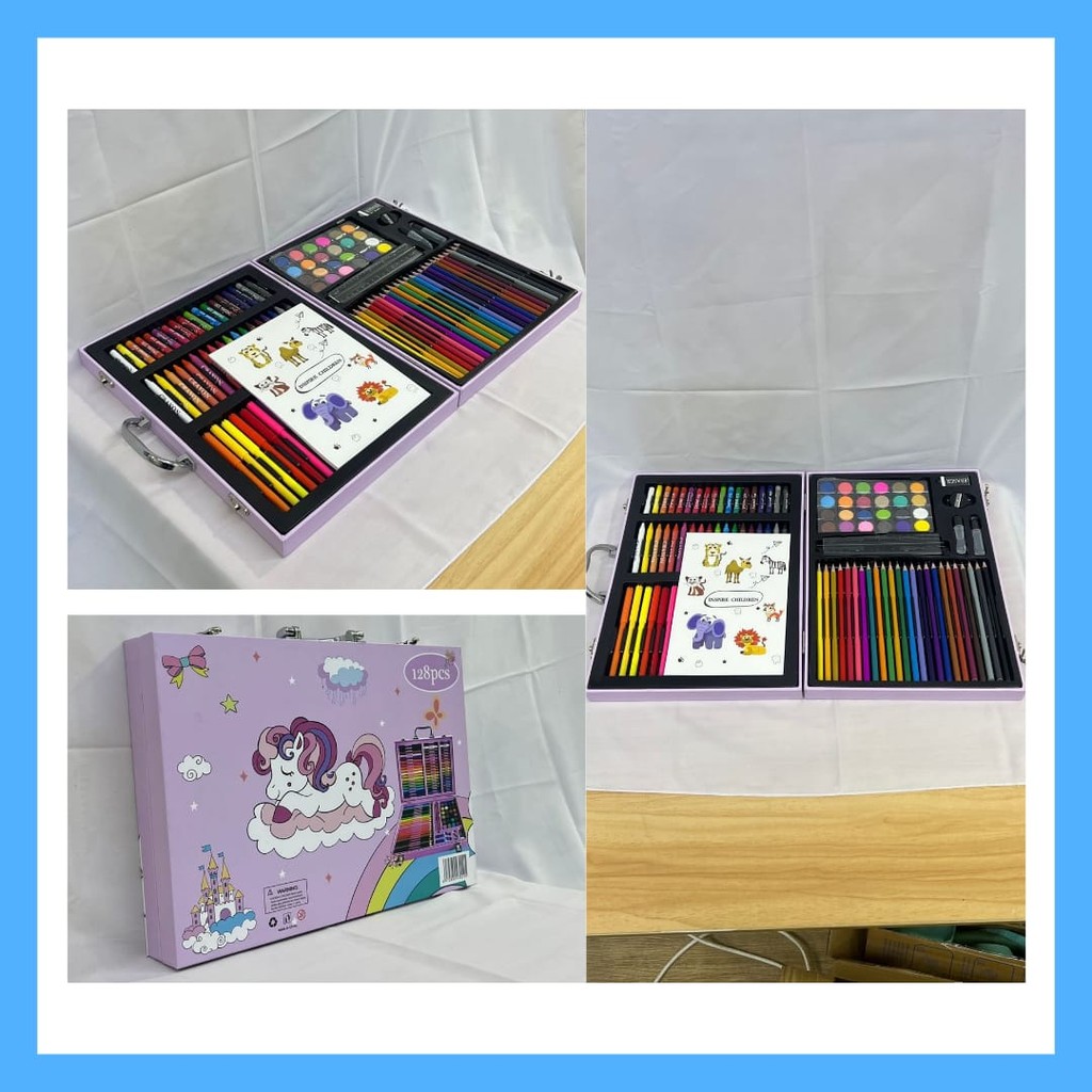 

(JGS)Crayon Warna Anak Set 128 pcs | Art Full Set | Krayon Mewarnai Anak | Pensil Warna | Perlengkapan Mewarnai Lukis