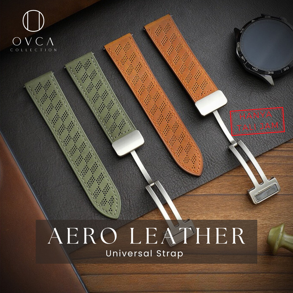 Strap Samsung Huawei Amazfit Garmin Watch Leather Aero Tali Jam Kulit OVCA
