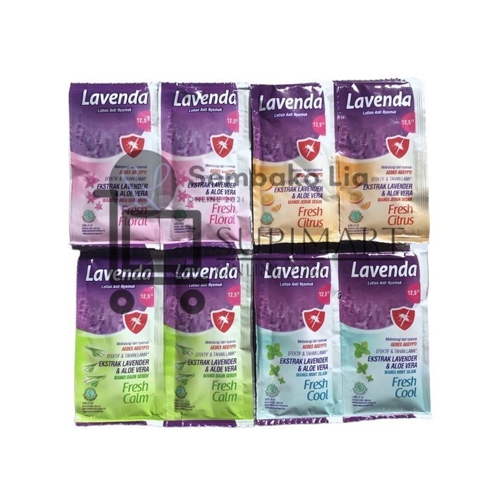 Lavenda Lotion Anti Nyamuk Sachet 8gr Renteng Isi 12pc Sachet Lavenda Obat Nyamuk Renceng