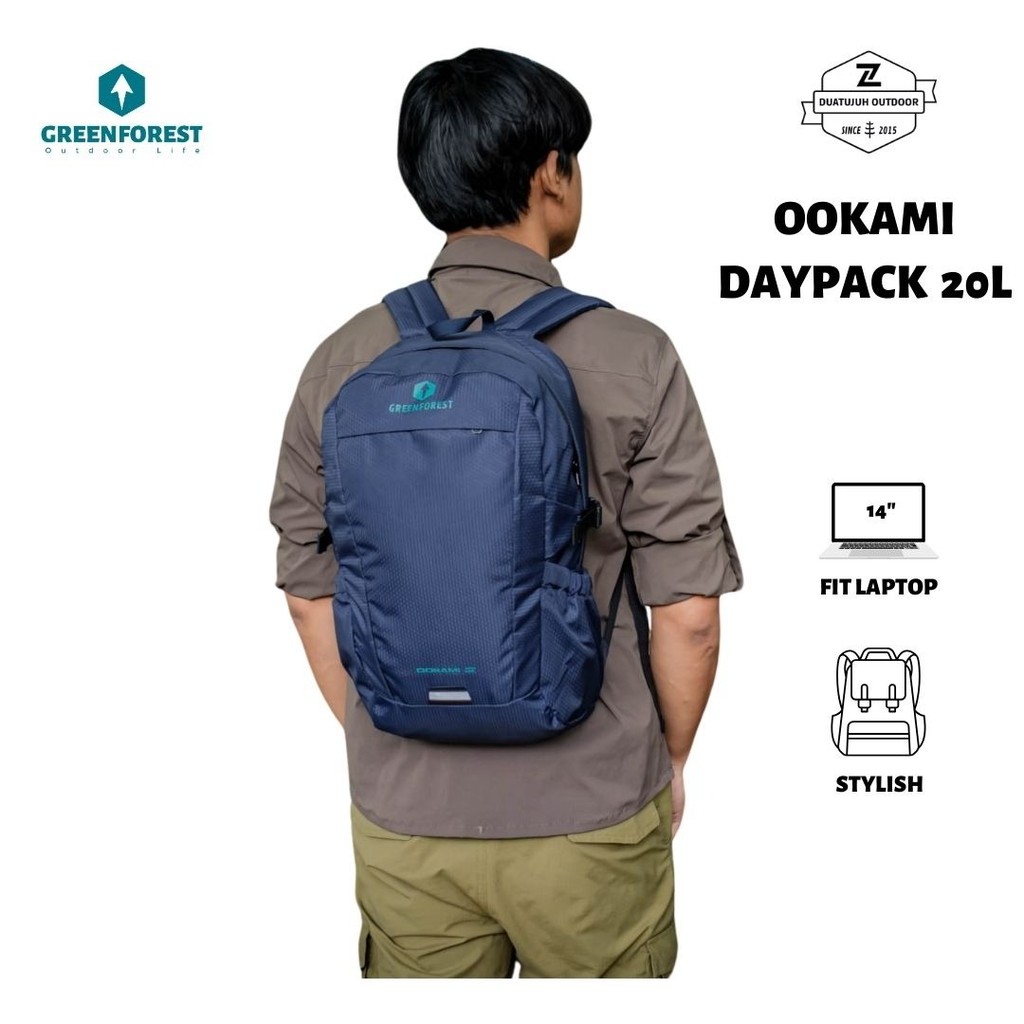 Tas Punggung Pria dan Wanita Greenforest Ookami 20L Slot Laptop Original