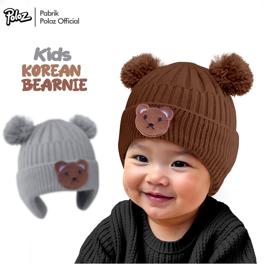 Kupluk Bayi anak Kupluk Kuping Kupluk Rajut anak cowo cewe Karakter Beruang kupluk anak lucu ciput b