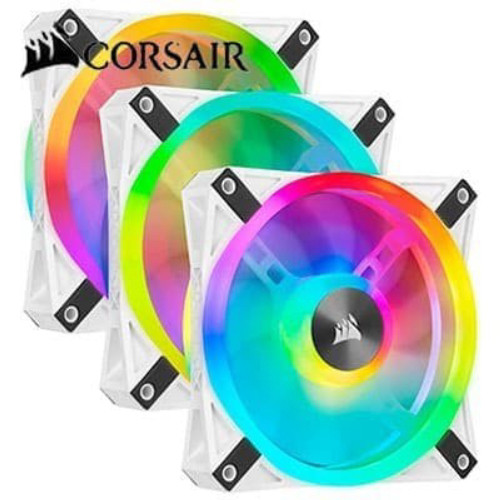 Corsair iCUE QL120 RGB - 12CM PWM 3 Pack + Lighting Node Core - White