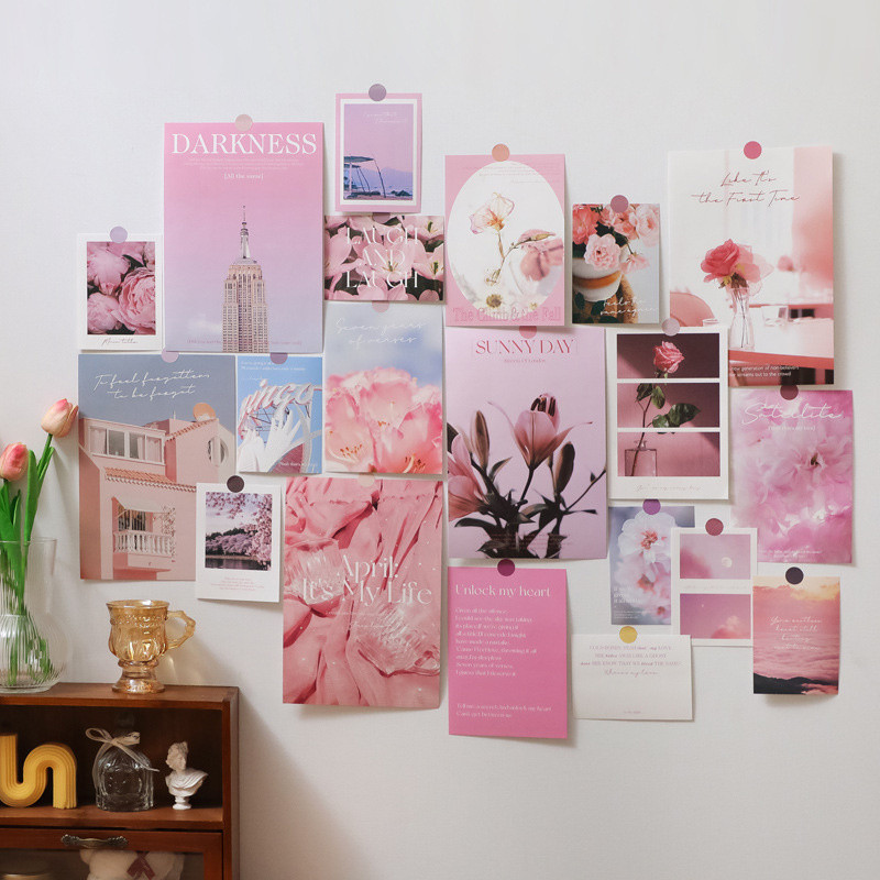 

Ins Romantic Life Artistic Decorative Card Home Decor Diy Wall Background Aesthetic Poster Photo Props 20sheets Include Stickers