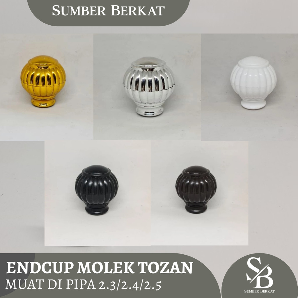 END CUP MOLEK TOZAN -  Gorden Tutup Tiang Gordyn Rel Hordeng Endcup MOLEK TOZAN