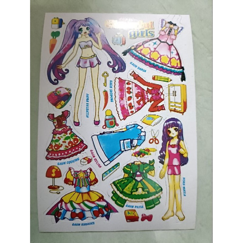 (TOS) Boneka Pasang/ Mainan kertas/ Orang-Orang Kertas/ Paper Doll