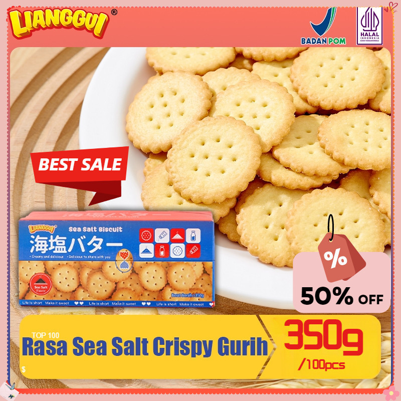 

[HAHALA] Lianggui Hlala Seasalt Biscuit 350g/100pcs/1box Enak Cemilan cookie wafe snack