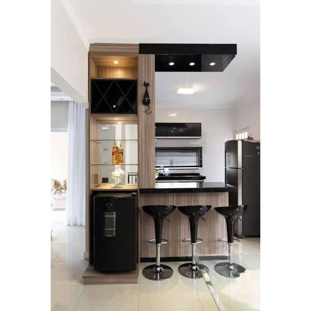Meja Bar Minimalis Modern / Mini Bar Portable Modern / Mini Bar Dapur Minimalis Non Rakitan dan Bisa