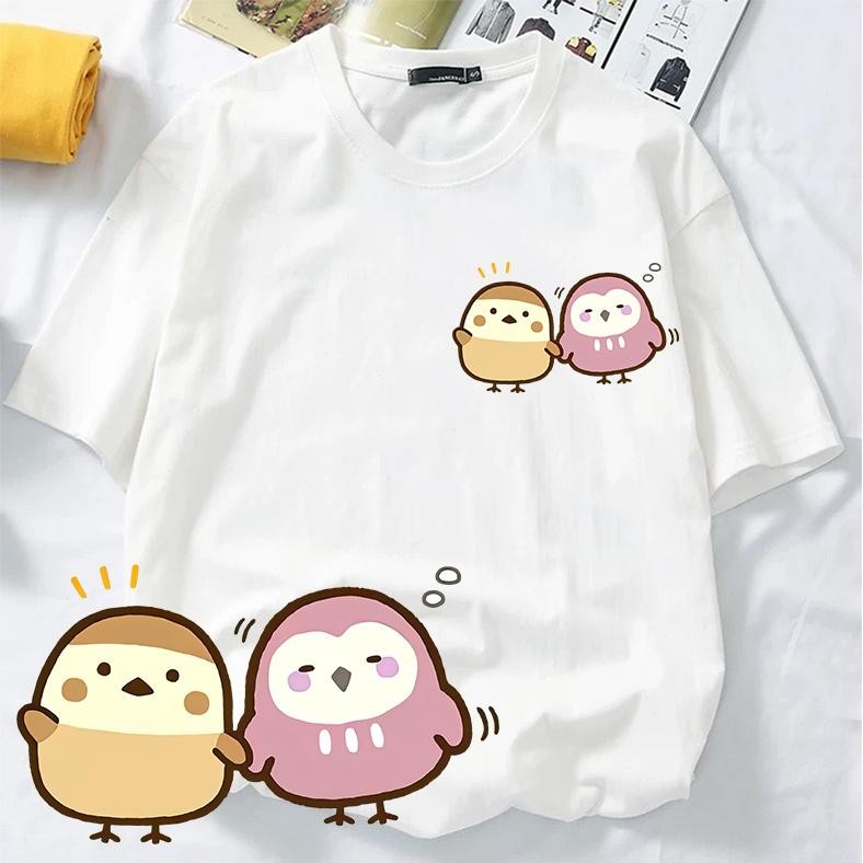 【VTH】T-SHIRT WANITA JEPANG Sumikko Gurashi Burung Kaos Kartun Kaos Cetak Wanita Corner CreaturesTT-s