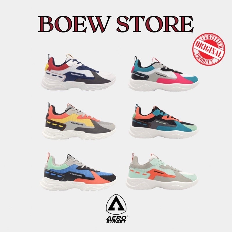 Aerostreet Riku & Rin Putih Merah / Abu Kuning / Navy Oranye / Putih Fushia / Abu Toska / Hitam Tosk