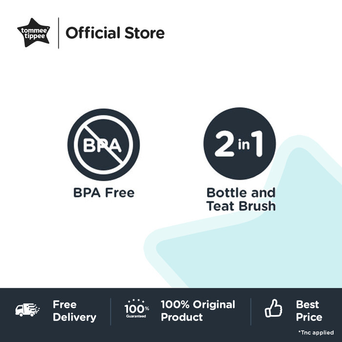 BEST -TommeeTippee Closer To Nature Bottle Teat Brush/Sikat Dot Botol Bayi