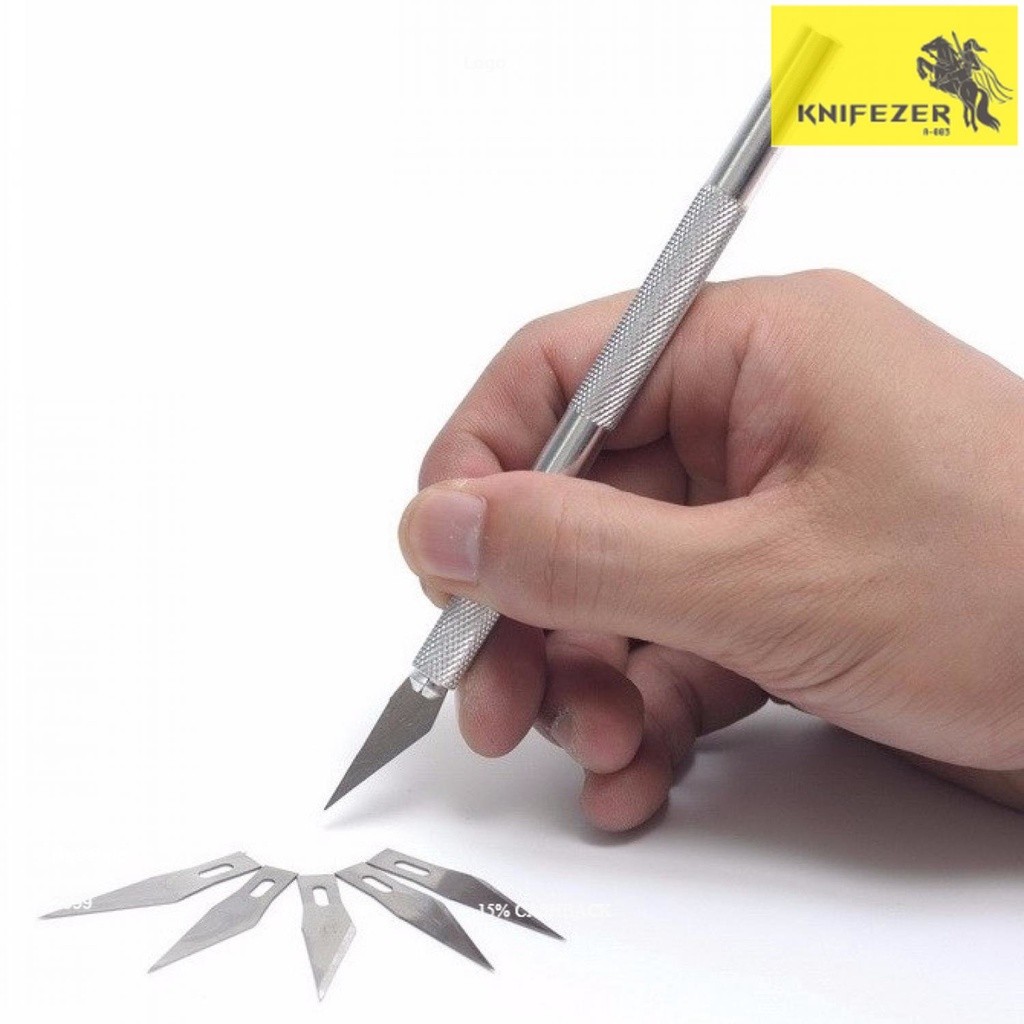 

[KNIFEZER] Pisau Ukir Seni Hobby Crafting Art Knife Metal Handle / Pisau Reparasi Tools - Original