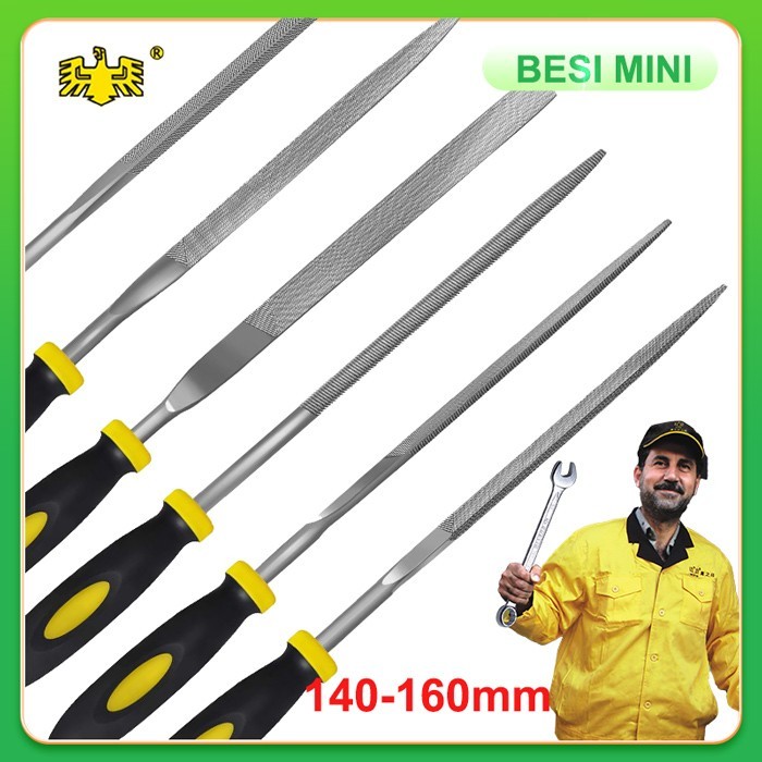 Alat Kikir Besi Mini Set Gergaji Setengah Diamond Segitiga Bulat 6 Inch Alat Perkakas 140/160mm Stee