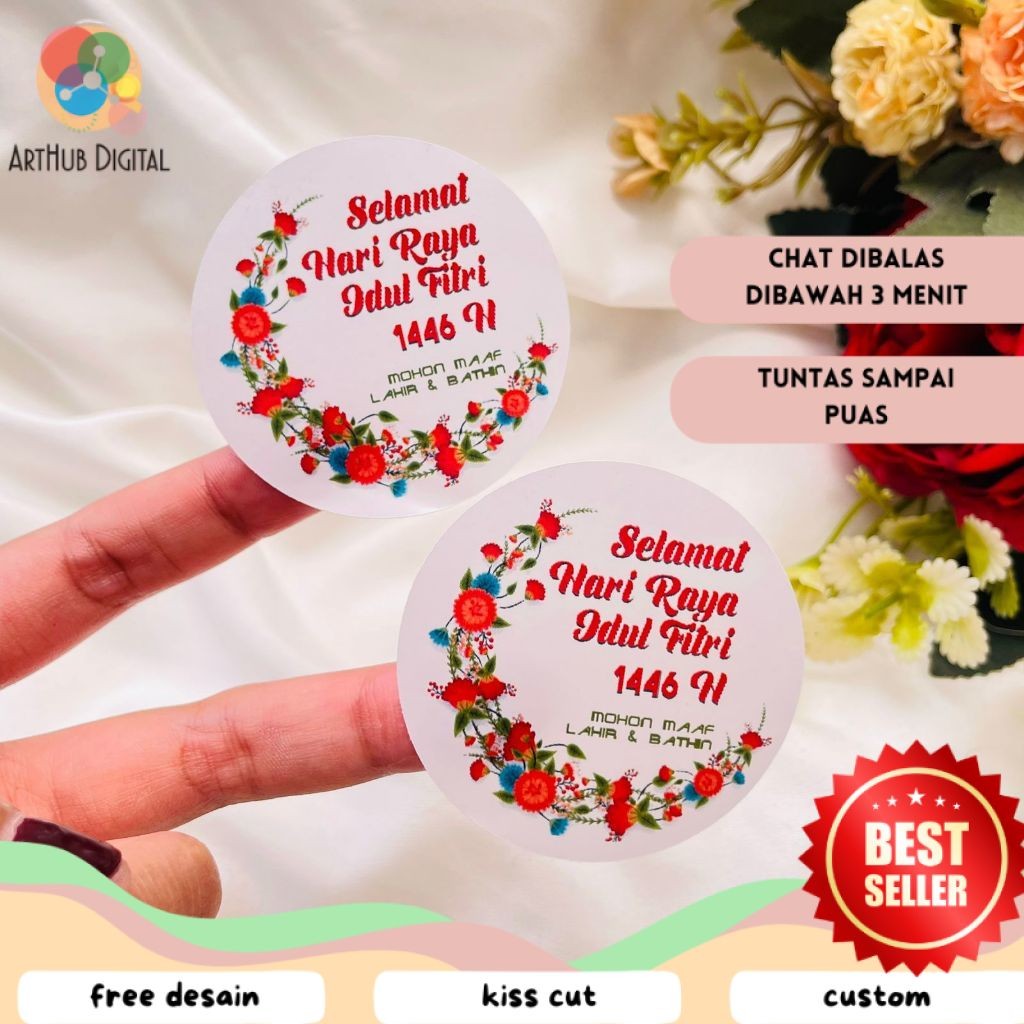 

AHD 9-15 Sticker Toples Hampers Ramadhan Sticker Label Selamat Hari Raya Idul Fitri Bandung