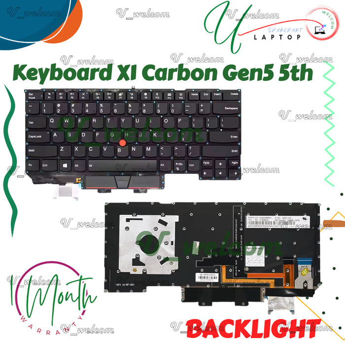 Keyboard ThinkPad X1 Carbon Gen5 Gen6 5th Gen 5 6 2017 2018 LAMPU