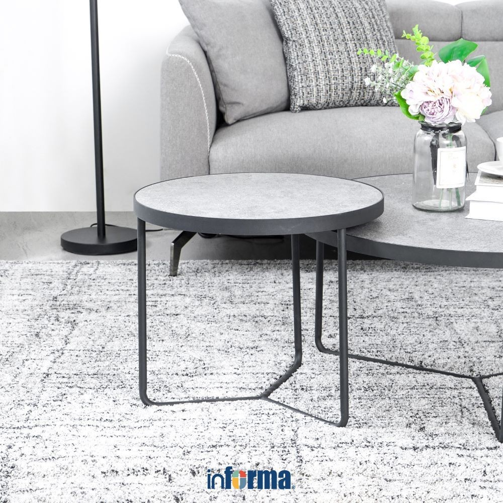 Informa Martian Meja Sisi H45 - Abu-Abu End Table Meja Aesthetic Meja Samping Serbaguna Small Table 