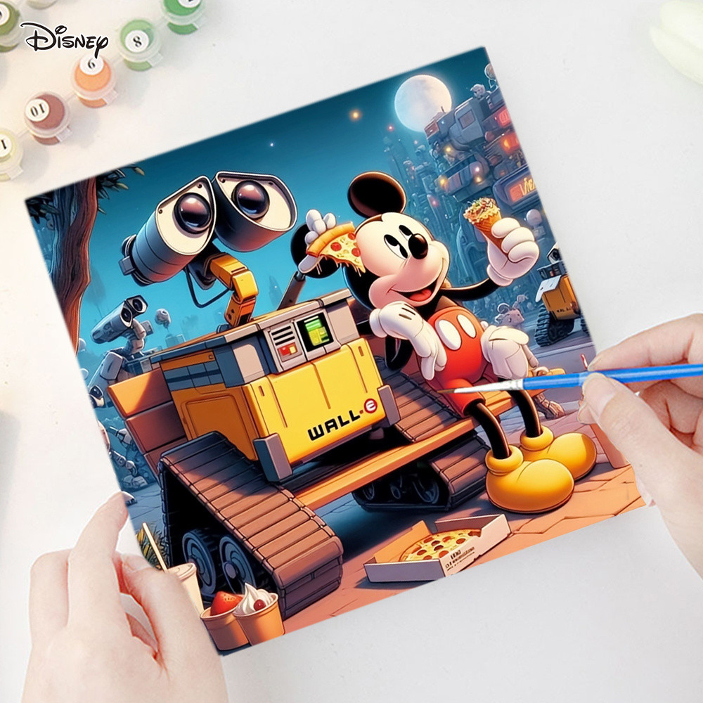 

Disney Painting by Number Mickey Mouse Paint Kit for Adults Wall E Coloring by Numbers Cartoon Handpainted DIY Gift