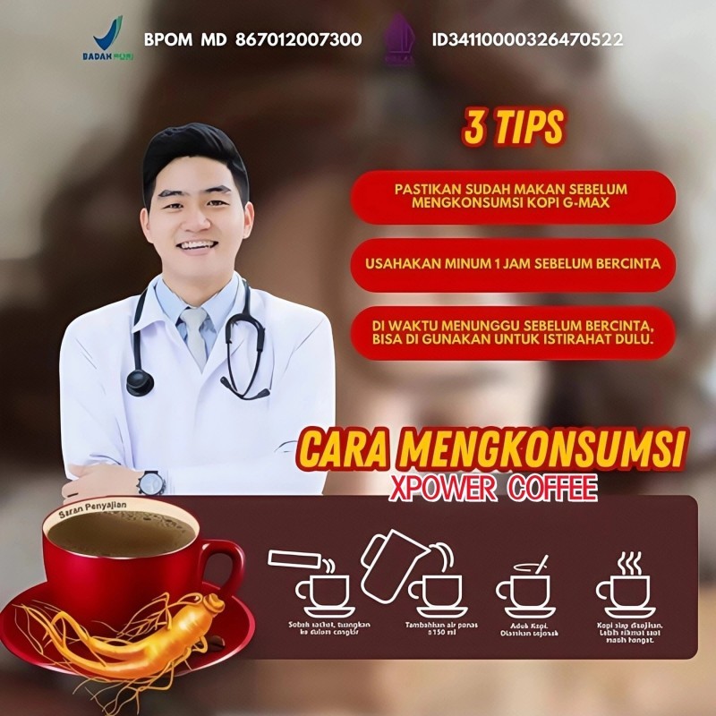 

[3g* 20 SACHET] Kopi G Max Original - Minuman Kopi Gingseng Stamina Coffee Kuat BPOM Tahan Lama Pria