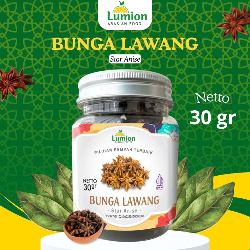 

Lumion Rempah fresh terbaik Bunga Lawang Pekak Star Anise kemasan botol 30gr