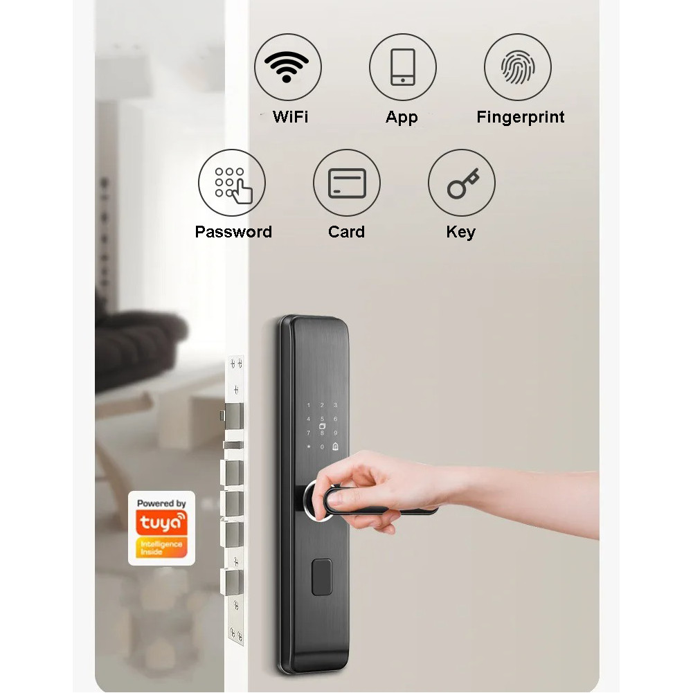 REFINE Smart Door Lock Tuya App WiFi Fingerprint Password - MJ1S - SA