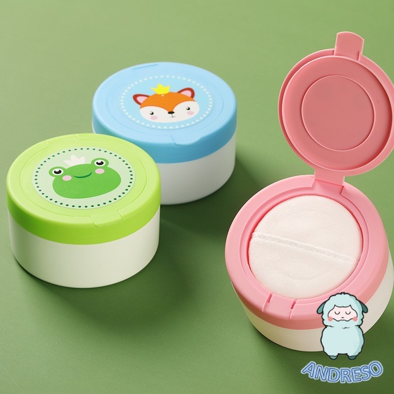 Tempat Bedak Muka Bayi Anak Dengan Cushion Puff Lembut Wadah Bedak Taburan Baby Anak