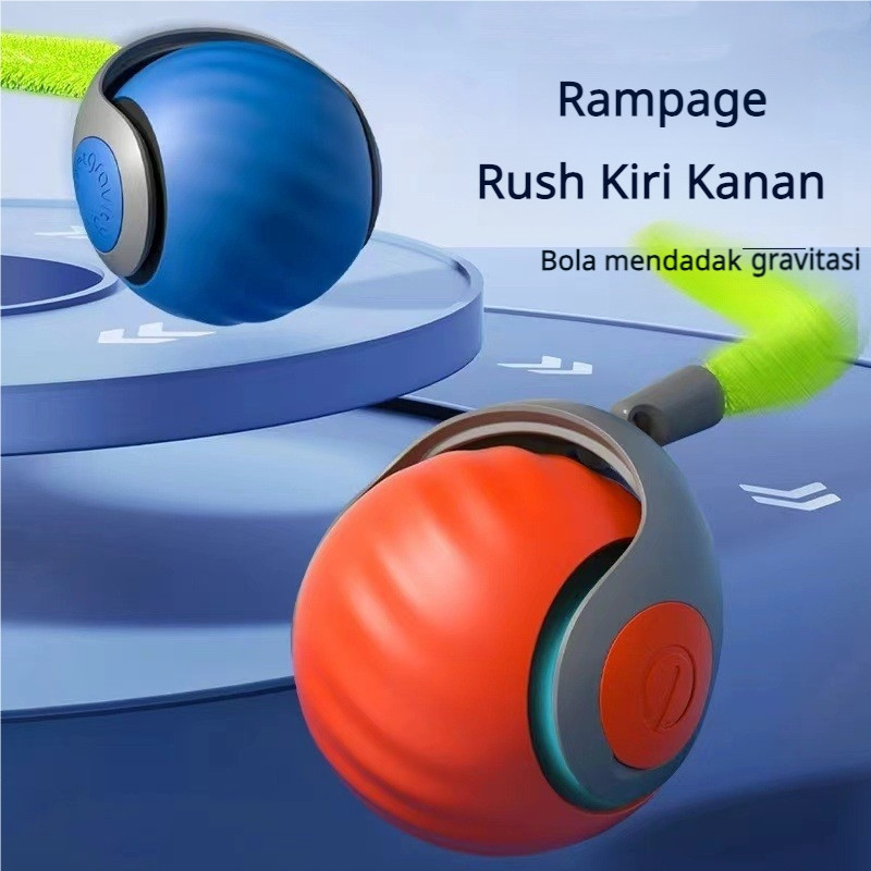 Mainan Kucing Interaktif Bola Berputar Otomatis Listrik dengan Ekor Tikus PalsuInteractive Rolling