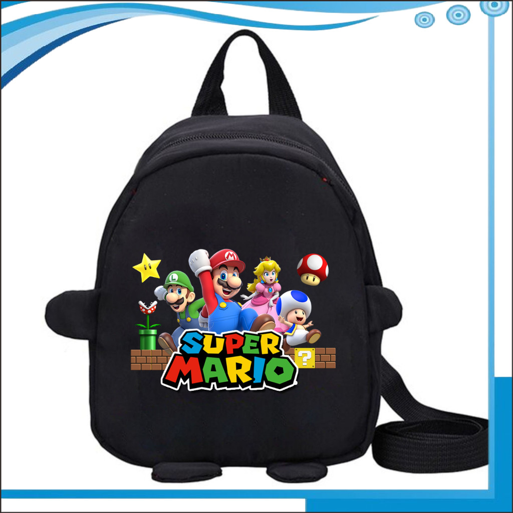 PS Tas Ransel Anak Motif Karakter Game Super Mario Bross Fashion Kids 17 A4
